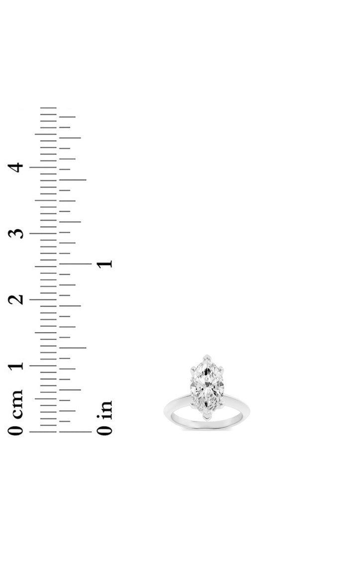 1Cttw Marquise Shaped Lab Grown Diamond (F/VS) Knife Edge Shank Solitaire Engagement Ring in 14K Gold
