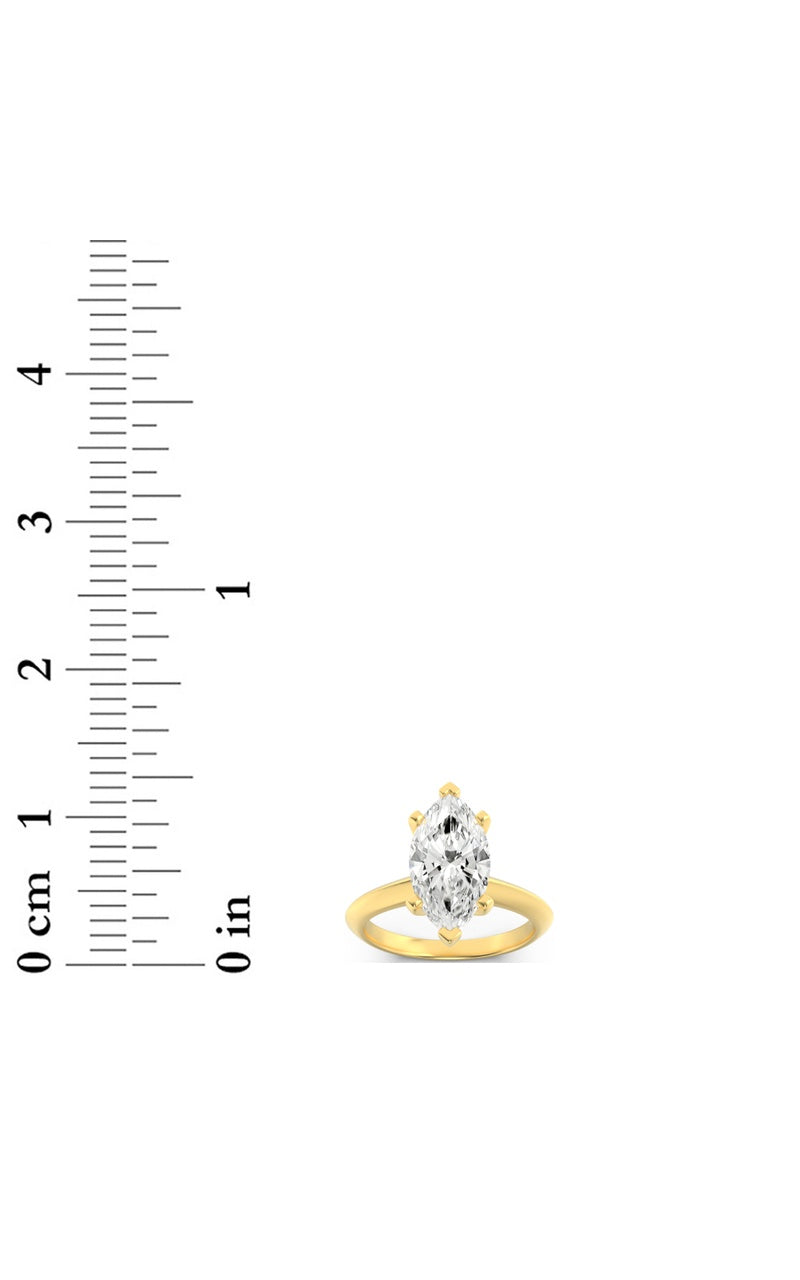 1.5Cttw Marquise Shaped Lab Grown Diamond (F/VS) Knife Edge Shank Solitaire Engagement Ring in 14K Gold