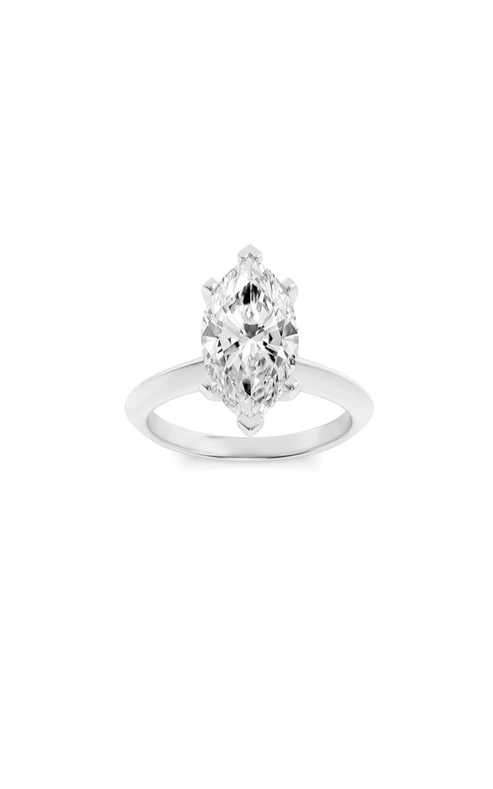 2Cttw Marquise Shaped Lab Grown Diamond (G/VS) Knife Edge Shank Solitaire Engagement Ring in 14K Gold