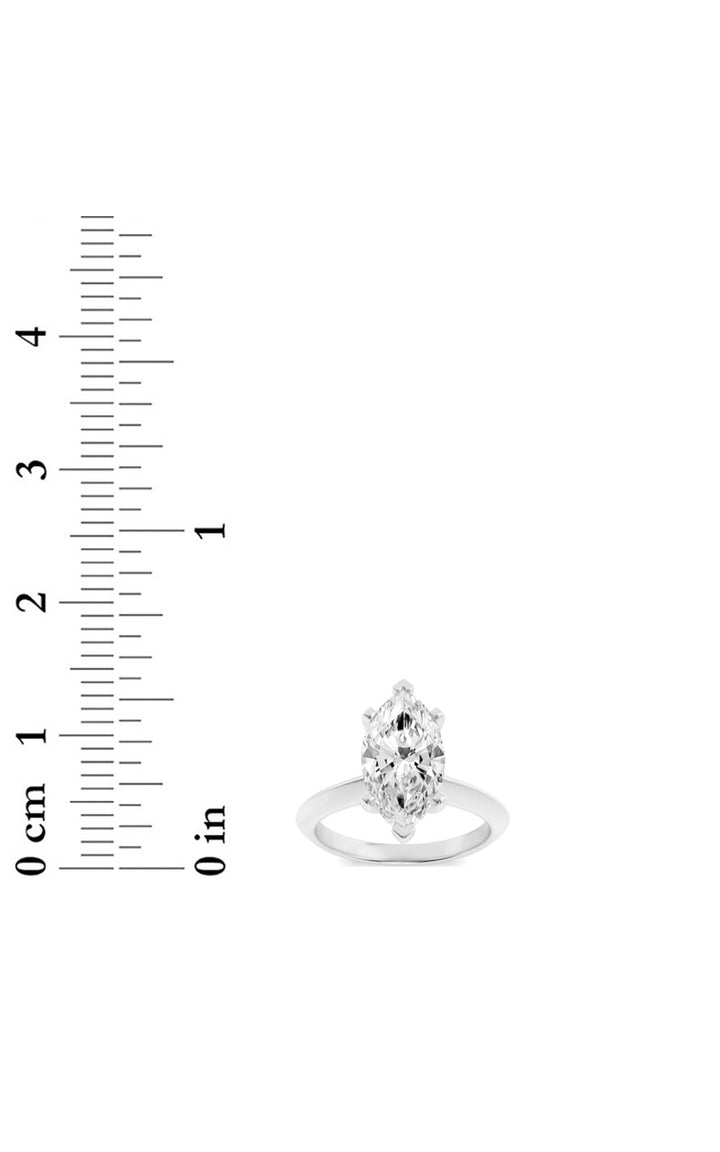 2Cttw Marquise Shaped Lab Grown Diamond (G/VS) Knife Edge Shank Solitaire Engagement Ring in 14K Gold
