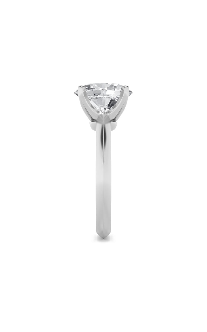 1Cttw Oval Shaped Lab Grown Diamond (F/VS) Knife Edge Shank Solitaire Engagement Ring in 14K Gold