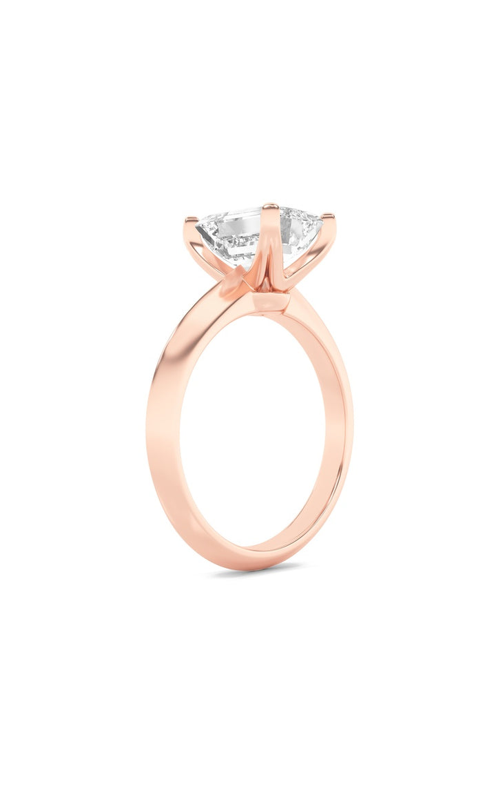 2CTW Radiant Shaped Lab Grown Diamond (F/VS) Knife Edge Shank Solitaire Engagement Ring in 14K Gold