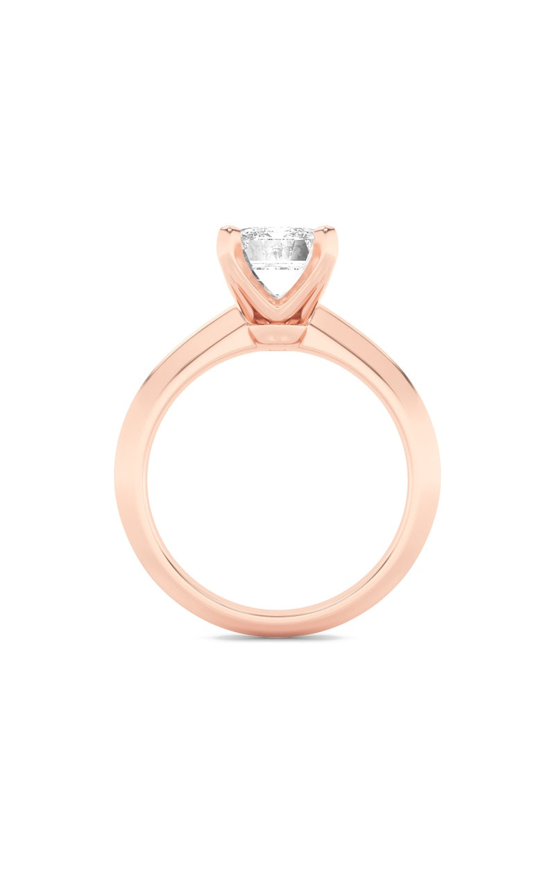 2CTW Radiant Shaped Lab Grown Diamond (F/VS) Knife Edge Shank Solitaire Engagement Ring in 14K Gold