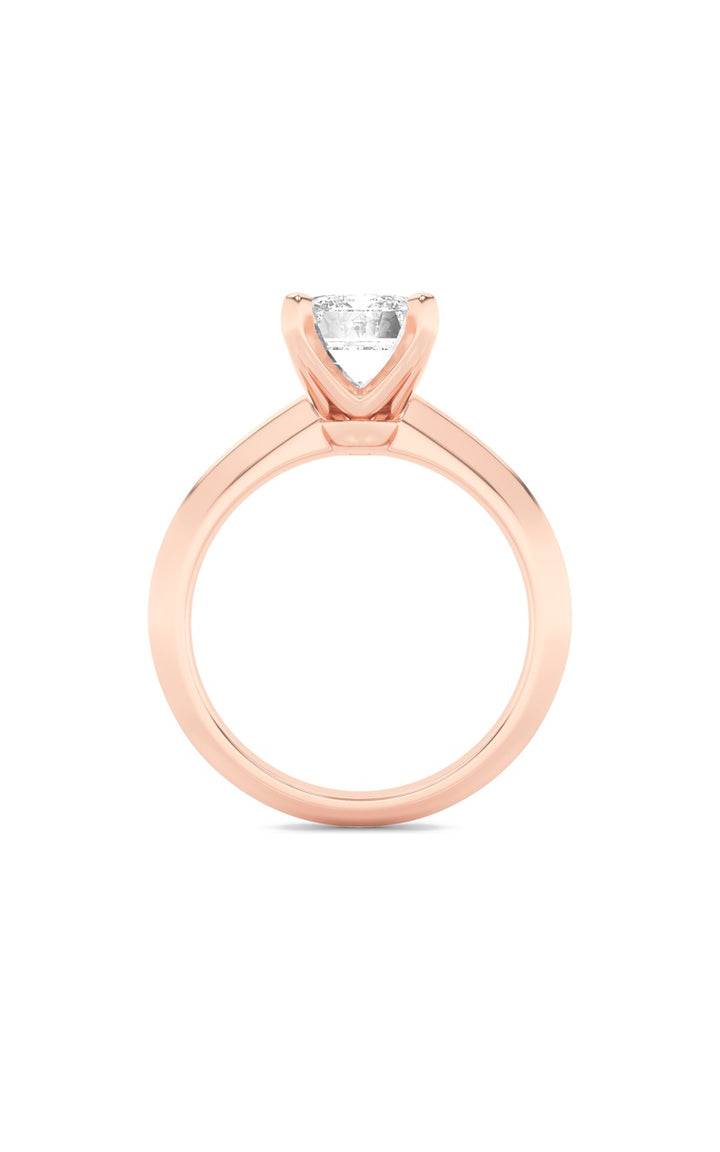 2CTW Radiant Shaped Lab Grown Diamond (F/VS) Knife Edge Shank Solitaire Engagement Ring in 14K Gold