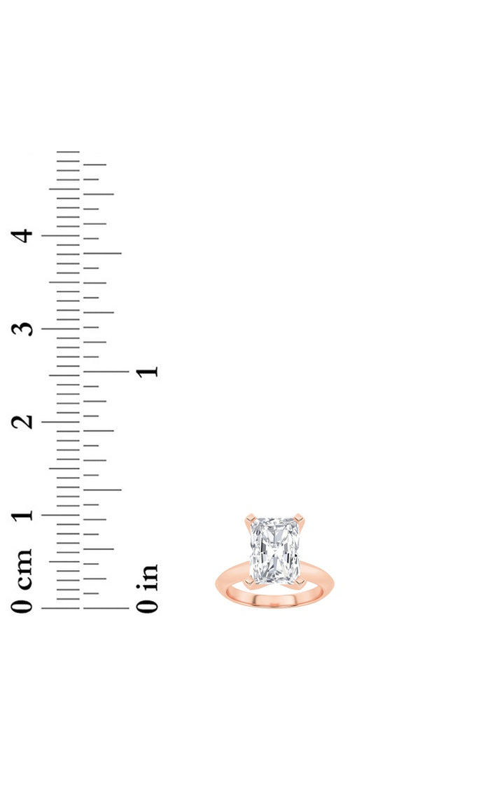 2CTW Radiant Shaped Lab Grown Diamond (F/VS) Knife Edge Shank Solitaire Engagement Ring in 14K Gold
