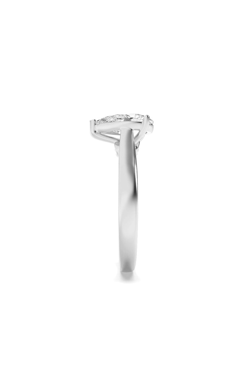 2Cttw Pear Shaped Lab Grown Diamond (F/VS) Accented Bridge Shank Engagement Ring in 14K Gold