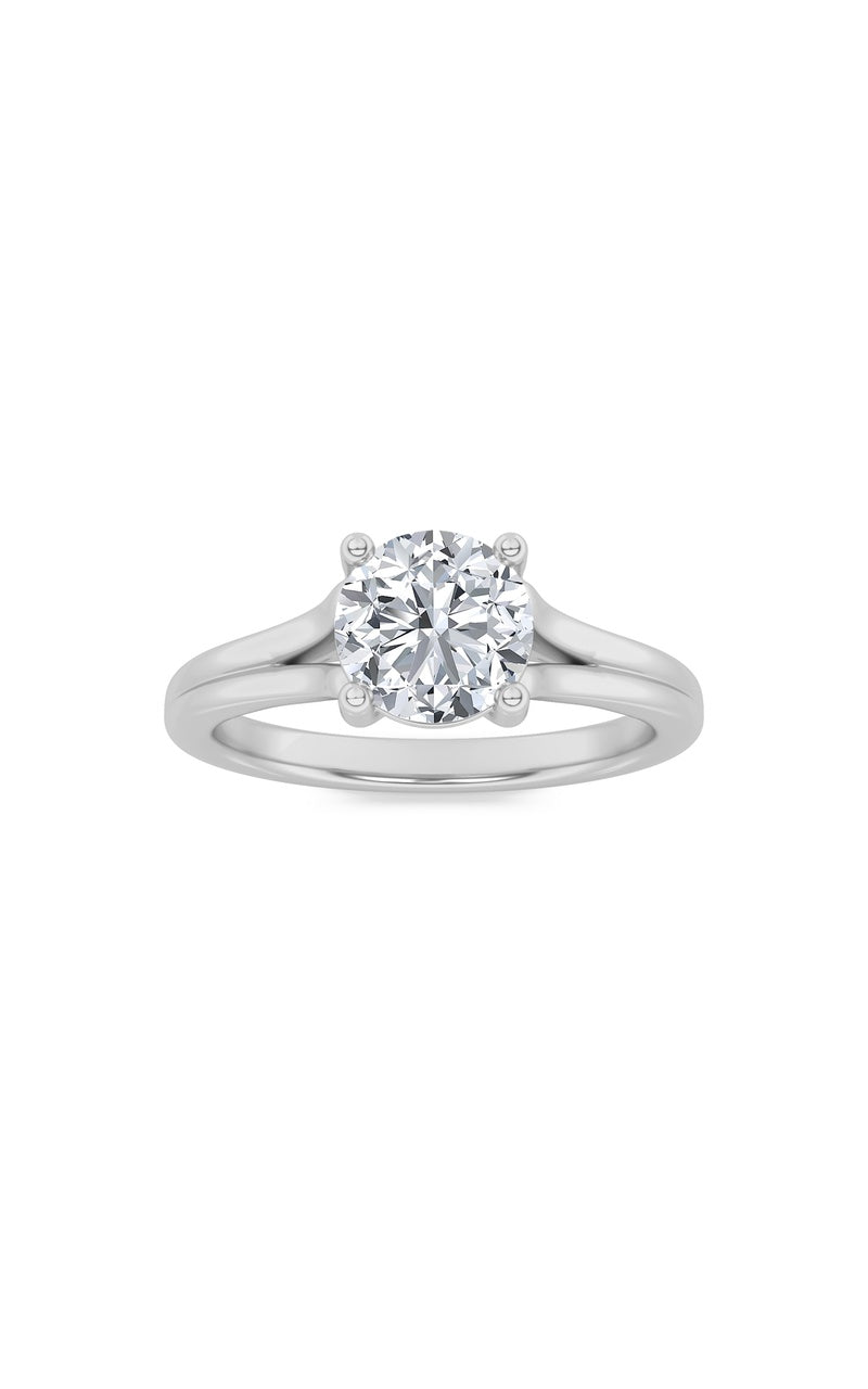 1Cttw Round Shaped Lab Grown Diamond (F/VS) Split Shank Solitaire Engagement Ring in 14K Gold