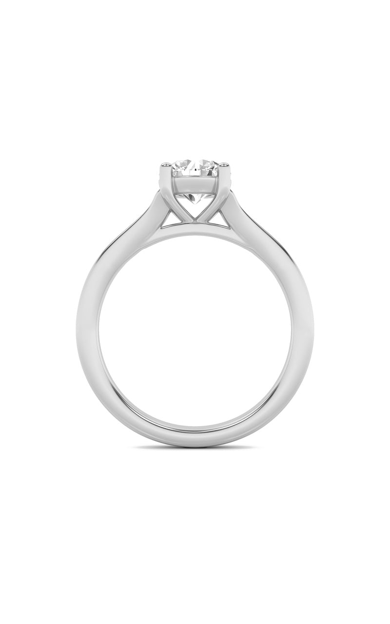 1Cttw Round Shaped Lab Grown Diamond (F/VS) SplitShank Solitaire Engagement Ring in 14K Gold