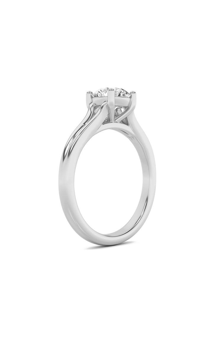 2Cttw Round Shaped Lab Grown Diamond (F/VS) SplitShank Solitaire Engagement Ring in 14K Gold