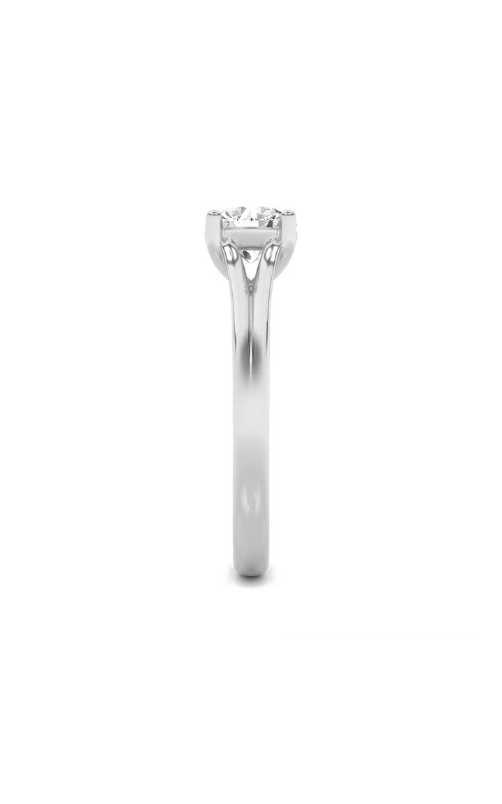 2Cttw Round Shaped Lab Grown Diamond (F/VS) SplitShank Solitaire Engagement Ring in 14K Gold