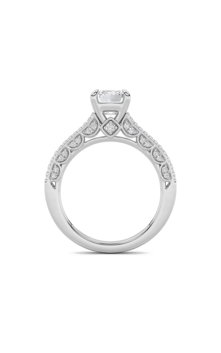 2Cttw Emerald Shaped Lab Grown Diamond (G/VS) Split Shank Accented Engagement Ring in 14K Gold