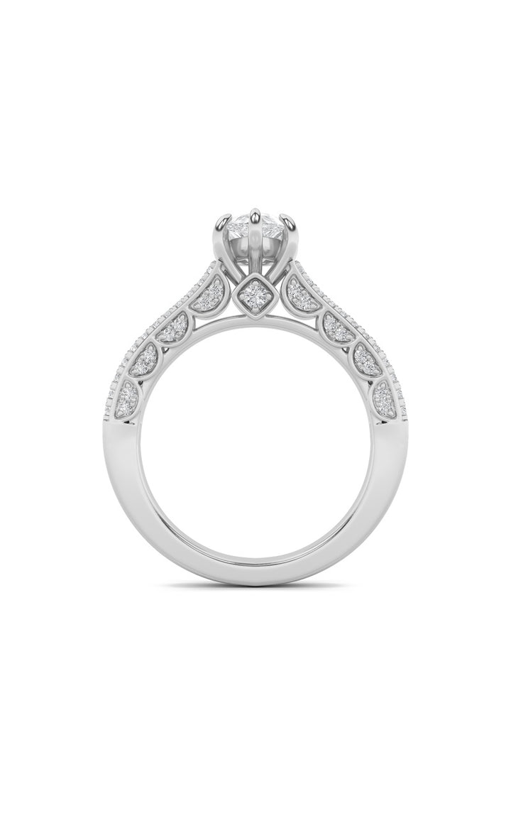 2Cttw Pear Shaped Lab Grown Diamond (F/VS) Split Shank Accented Engagement Ring in 14K Gold