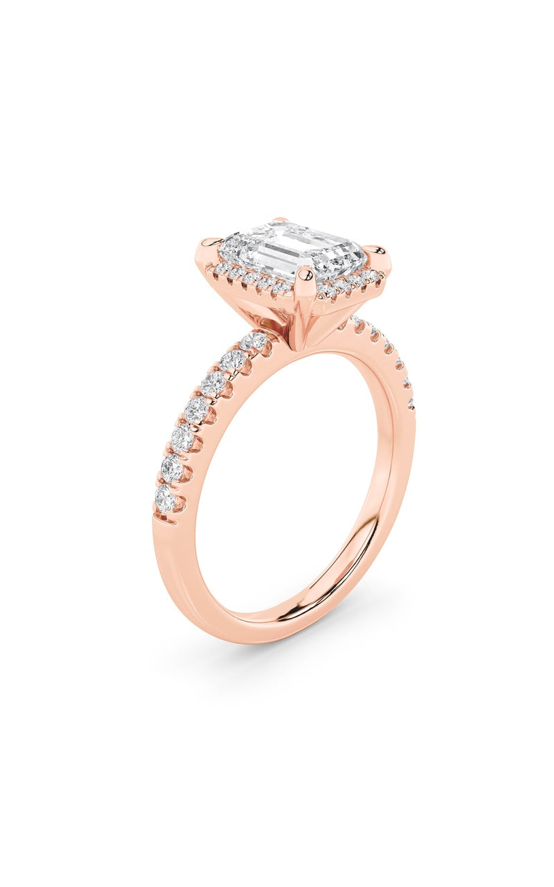 2Cttw Radiant Shaped Lab Grown Diamond (F/VS) Halo Accented Engagement Ring in 14K Gold