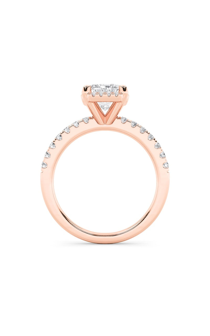 2Cttw Radiant Shaped Lab Grown Diamond (F/VS) Halo Accented Engagement Ring in 14K Gold