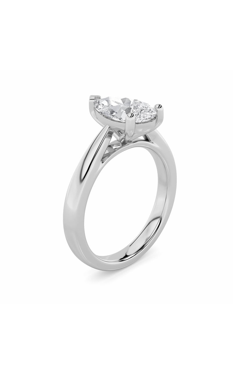 2Cttw Pear Shaped Lab Grown Diamond (F/VS) Classic Shank Solitaire Engagement Ring in 14K Gold