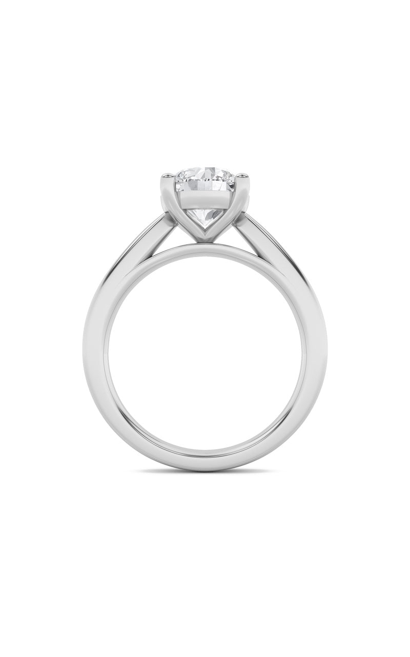 1Cttw Round Shaped Lab Grown Diamond (F/VS) Classic Shank Solitaire Engagement Ring in 14K Gold