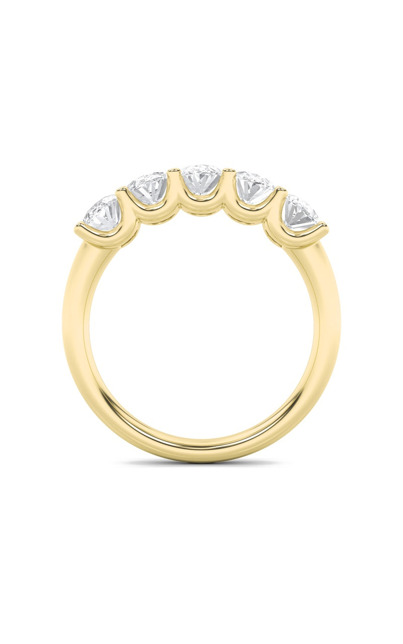 2Cttw Oval Shaped Lab Grown Diamond (F/VS) Five Stone Band Ring in 14K Gold