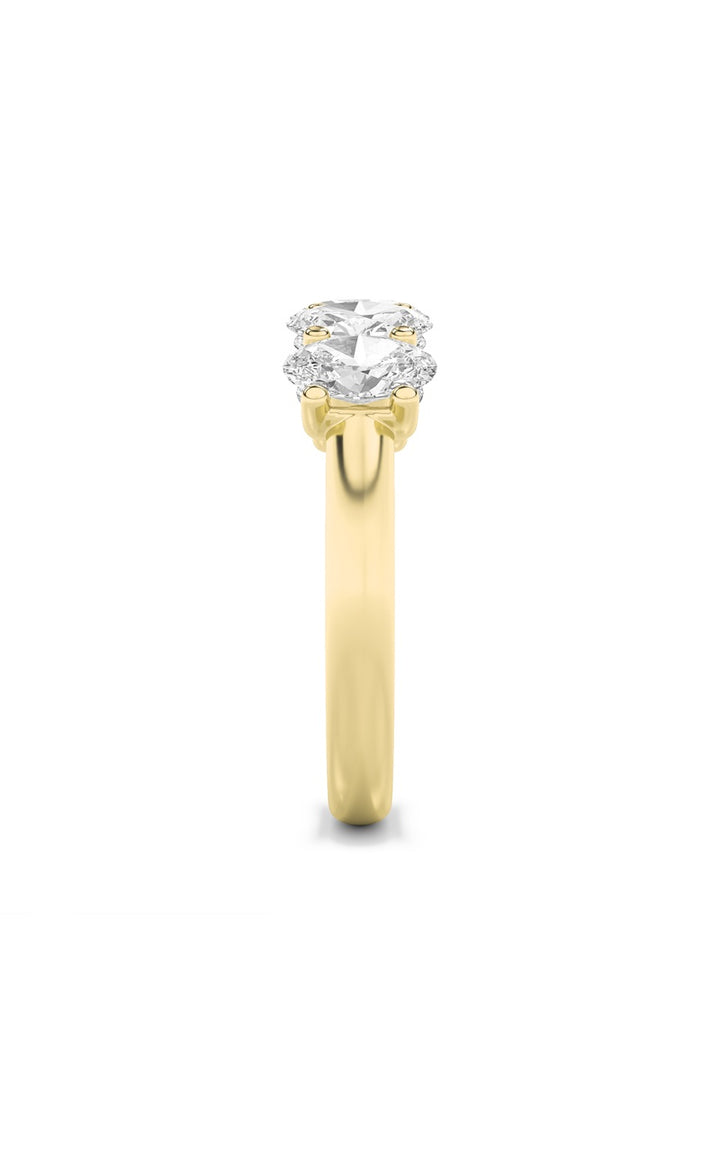 2Cttw Oval Shaped Lab Grown Diamond (F/VS) Five Stone Band Ring in 14K Gold