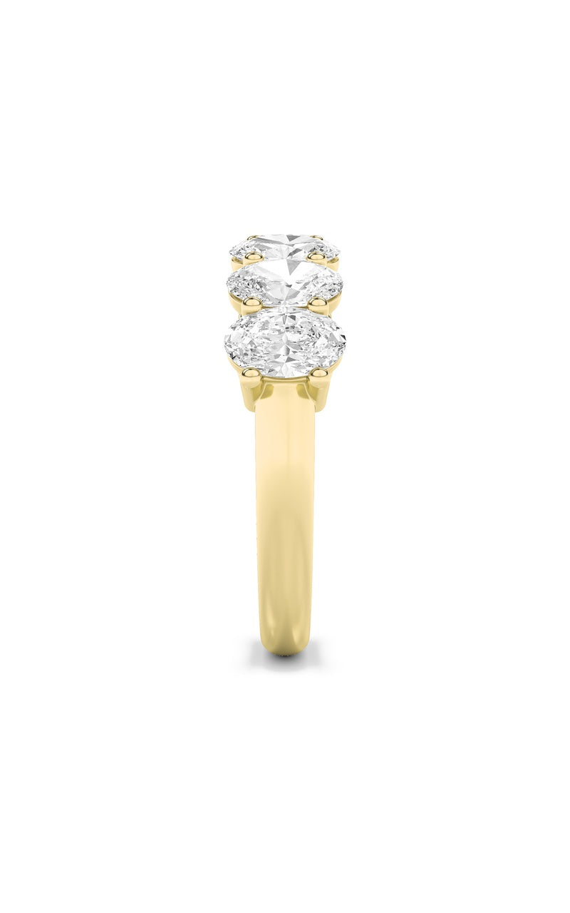 2CTW Oval Shaped Lab Grown Diamond (F/VS) Seven Stone Band Ring in 14K Gold