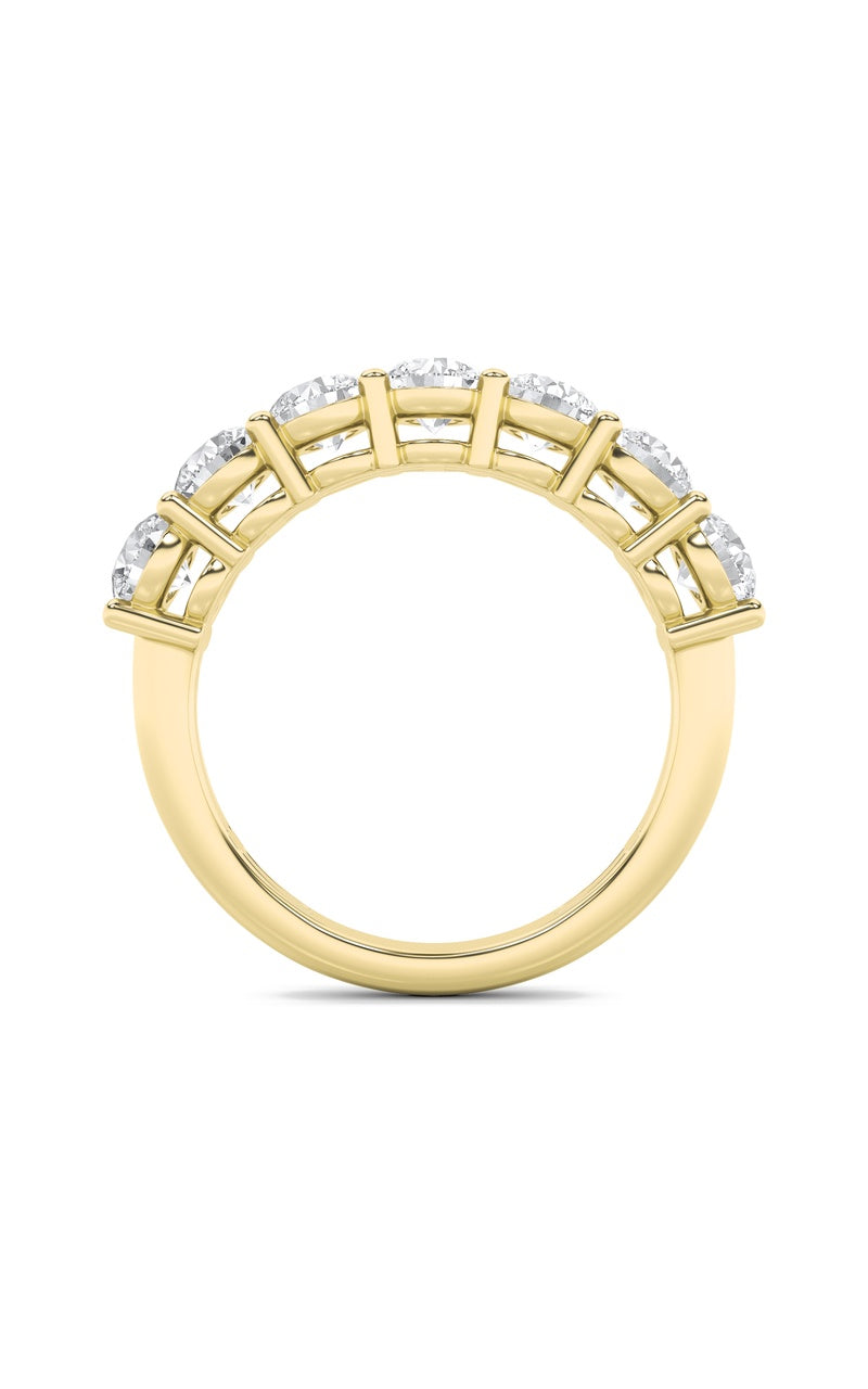 2CTW Round Shaped Lab Grown Diamond (F/VS) Seven Stone Band Ring in 14K Gold