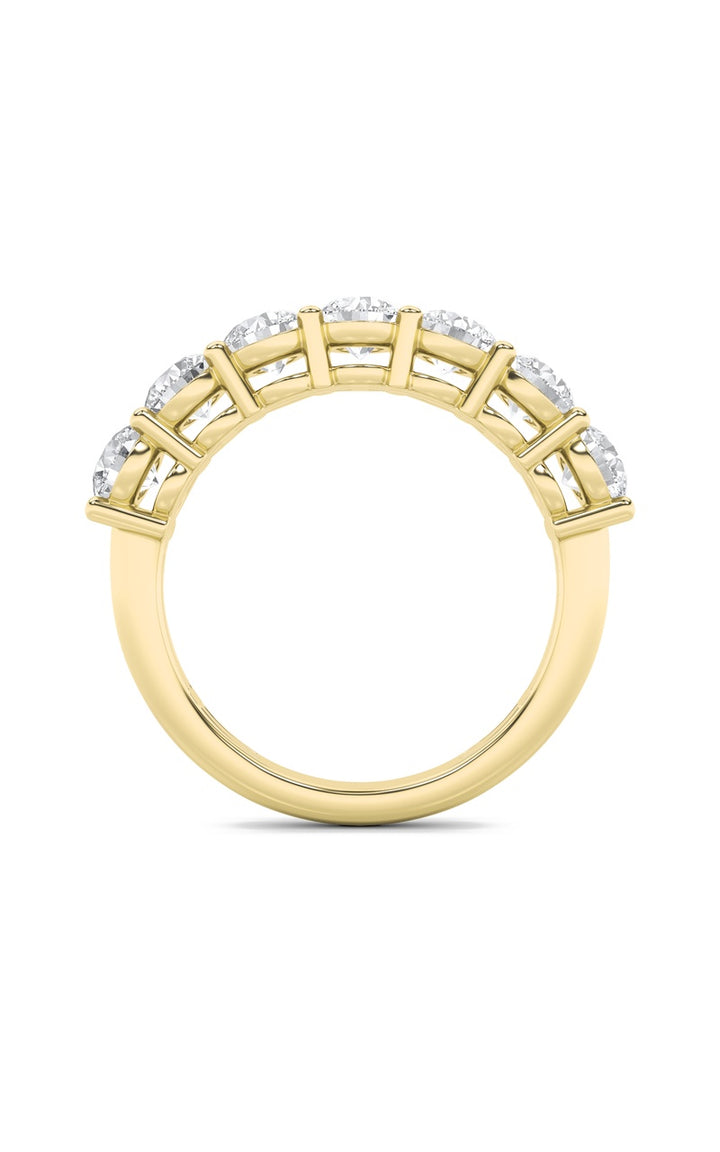 2CTW Round Shaped Lab Grown Diamond (F/VS) Seven Stone Band Ring in 14K Gold