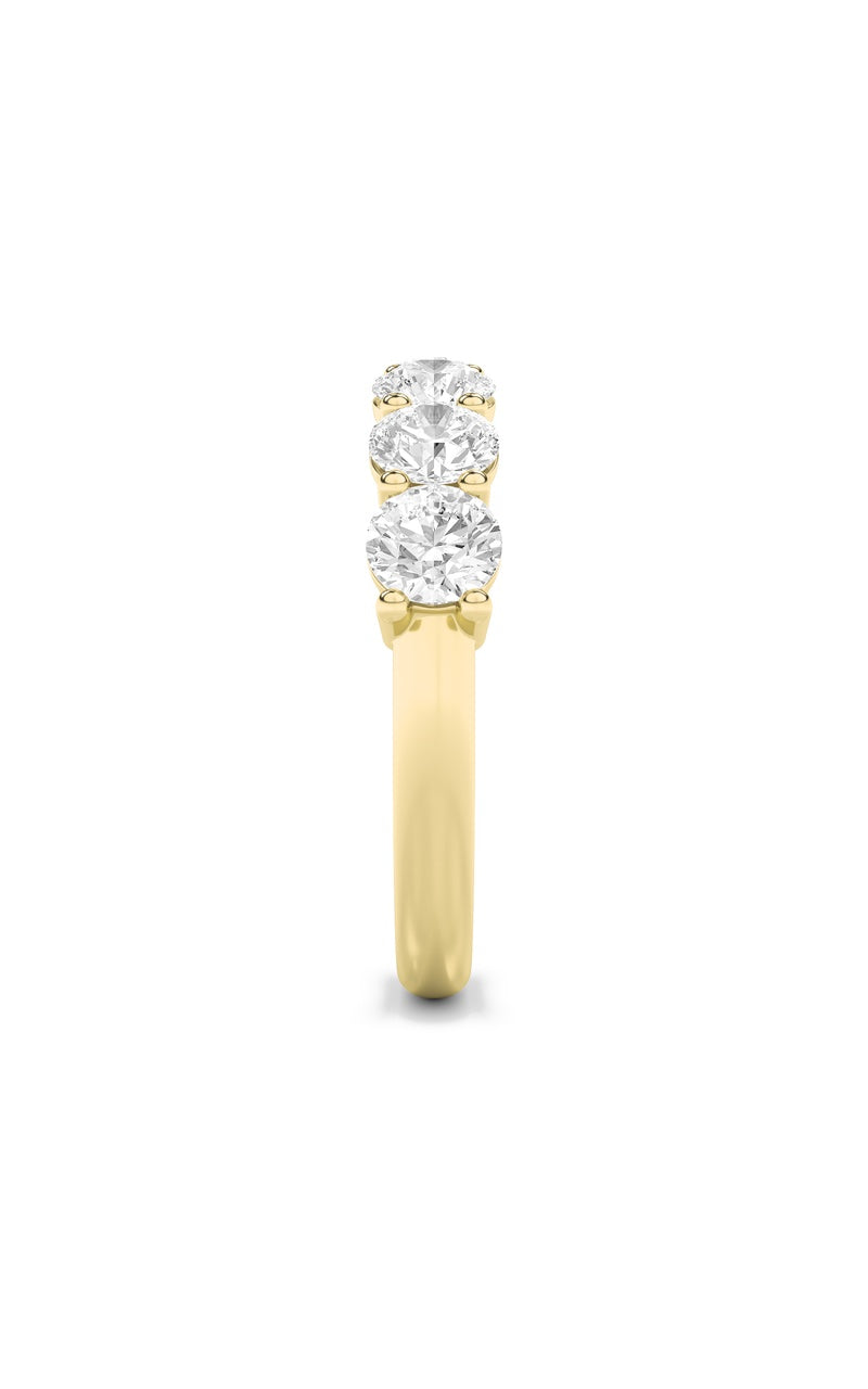 2Cttw Round Shaped Lab Grown Diamond (F/VS) SevenStone Band Ring in 14K Gold