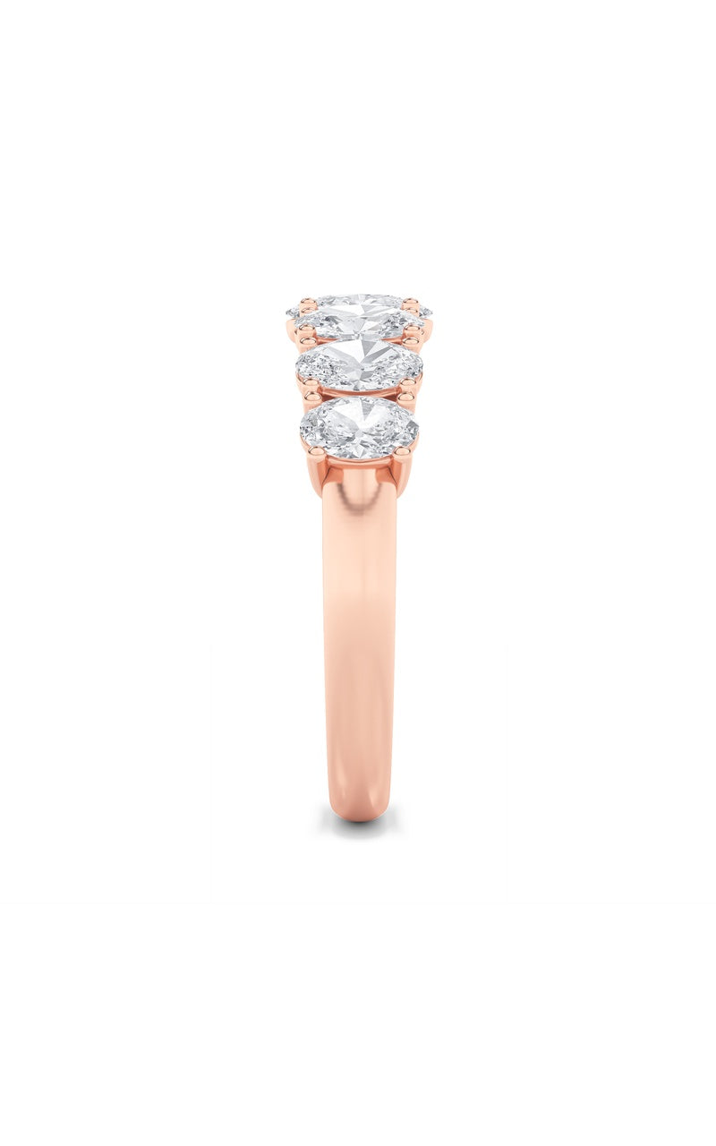 2Cttw Oval Shaped Lab Grown Diamond (F/VS) Seven Stone Band Ring in 14K Gold