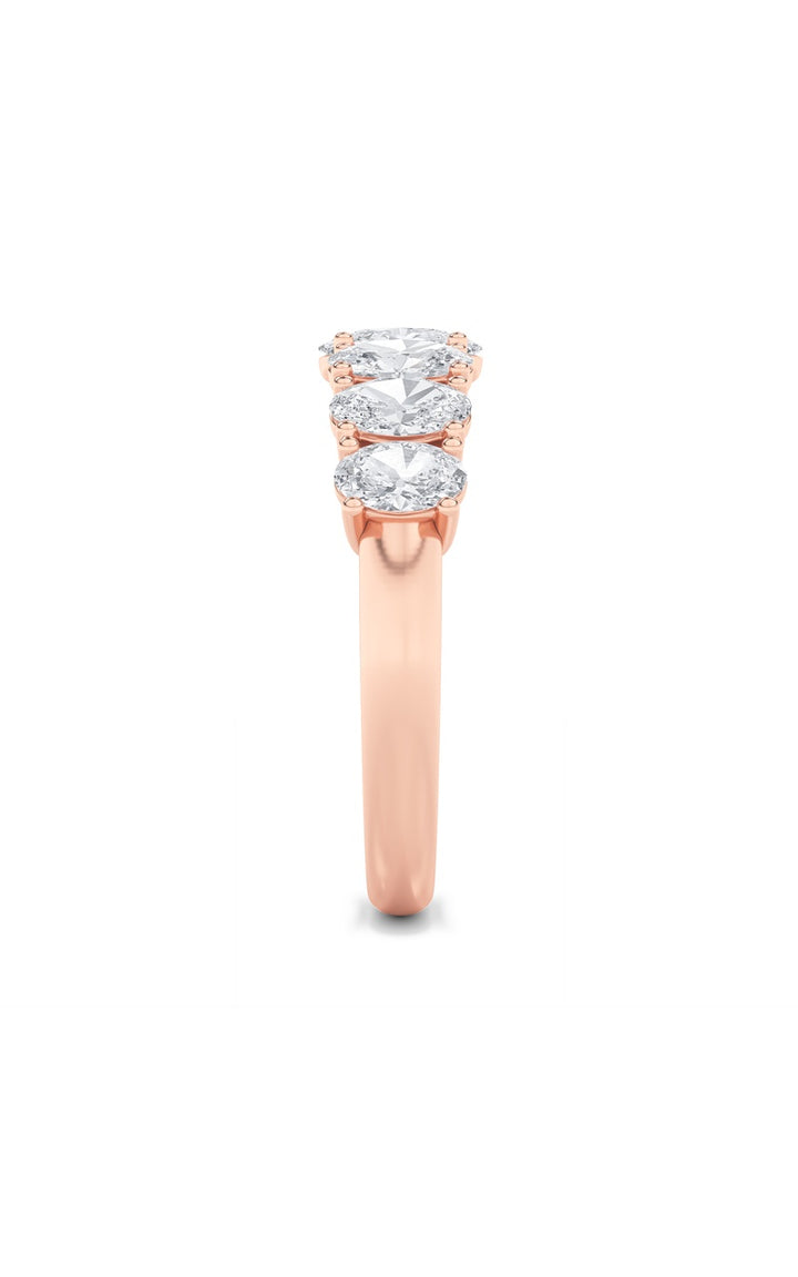 2Cttw Oval Shaped Lab Grown Diamond (F/VS) Seven Stone Band Ring in 14K Gold