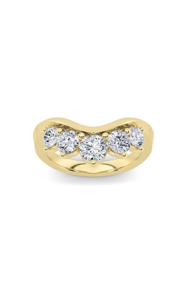 1Cttw Round Shaped Lab Grown Diamond (F/VS) Fancy Contour Ring in 14K Gold