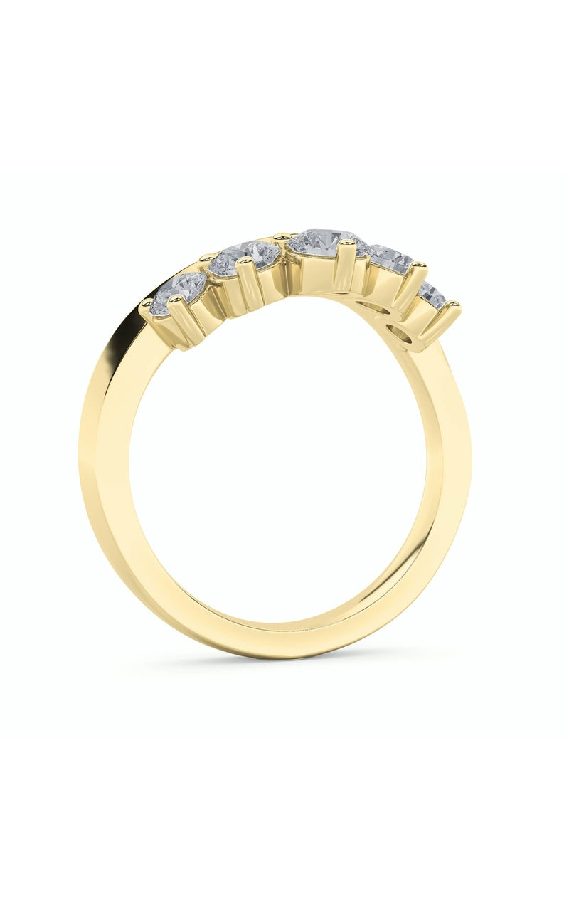 1Cttw Round Shaped Lab Grown Diamond (F/VS) FancyContour Ring in 14K Gold