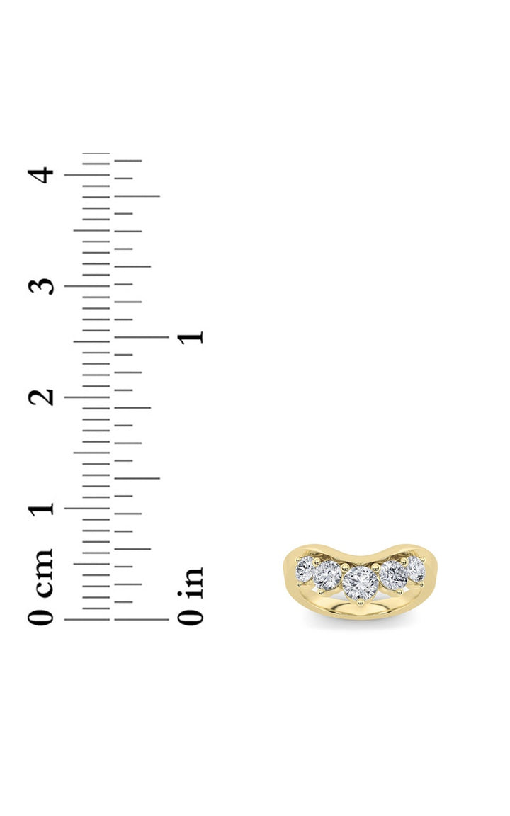 1Cttw Round Shaped Lab Grown Diamond (F/VS) Fancy Contour Ring in 14K Gold