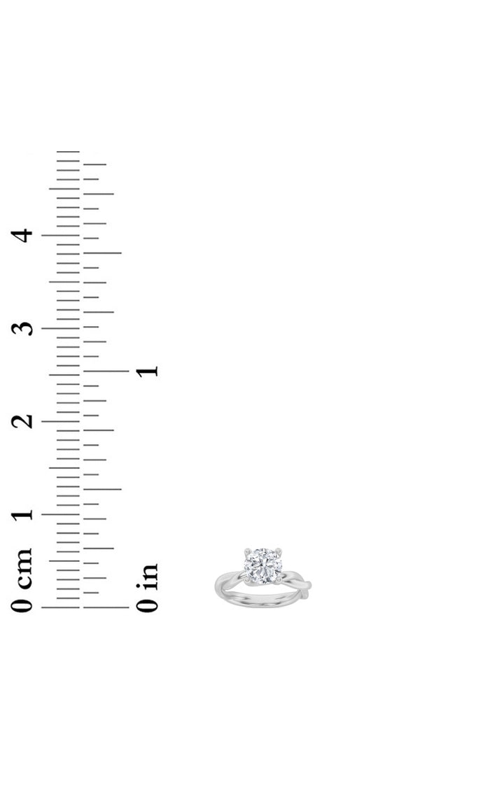 1Cttw Round Shaped Lab Grown Diamond (F/VS) Twisted Shank Solitaire Engagement Ring in 14K Gold