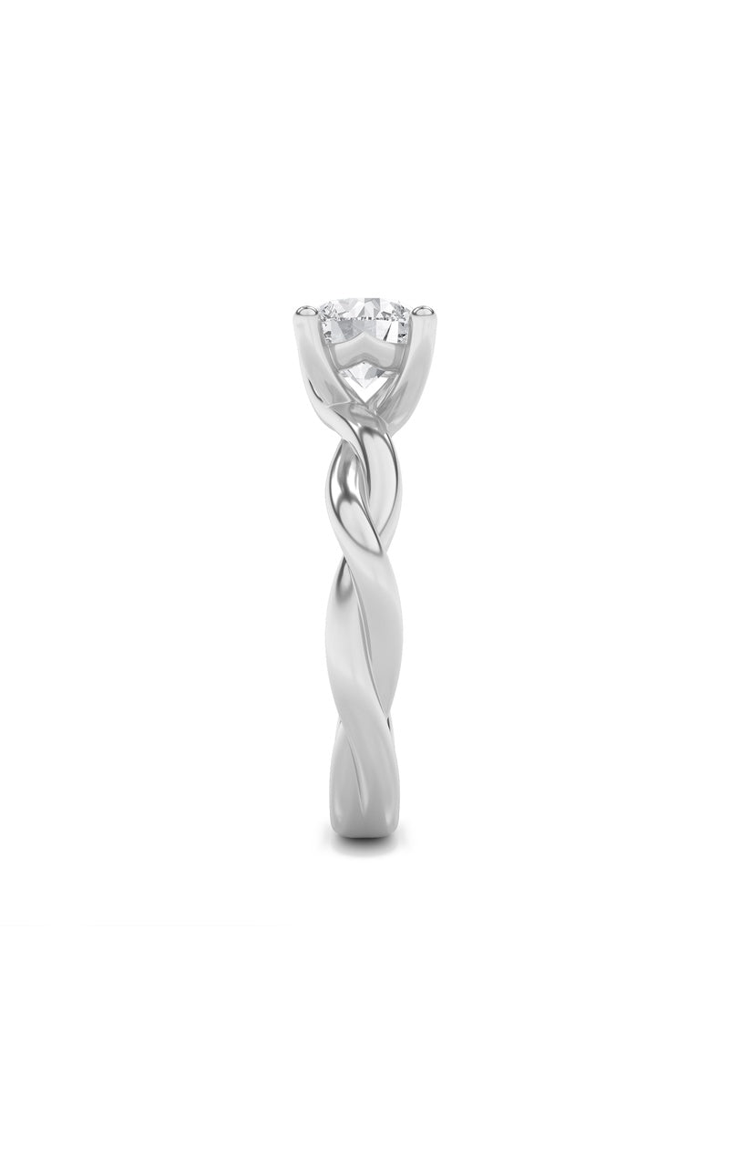 2Cttw Round Shaped Lab Grown Diamond (F/VS) Twisted Shank Solitaire Engagement Ring in 14K Gold