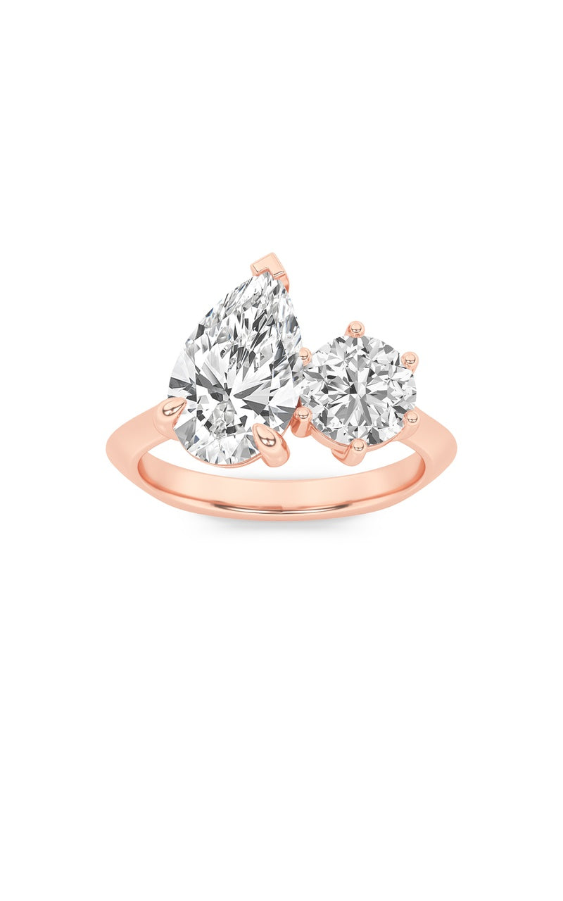3Cttw Pear Shaped Lab Grown Diamond (F/VS) Toi etMoi Engagement Ring in 14K Gold