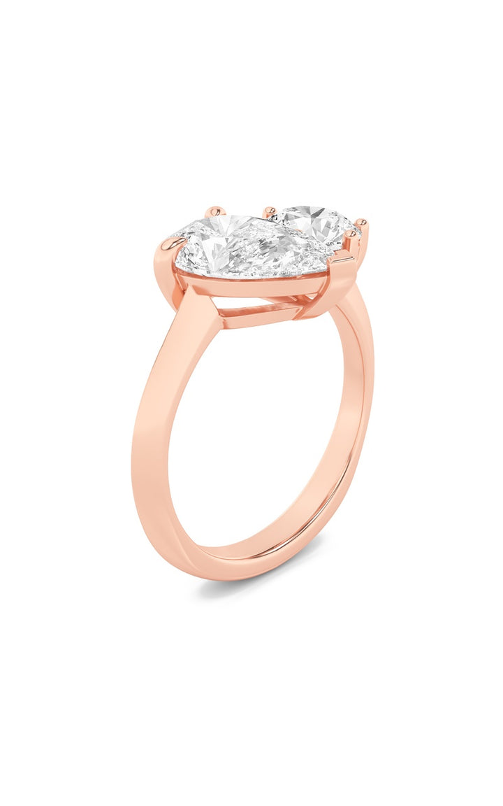 3Cttw Pear Shaped Lab Grown Diamond (F/VS) Toi etMoi Engagement Ring in 14K Gold