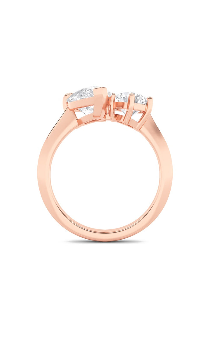 3Cttw Pear Shaped Lab Grown Diamond (F/VS) Toi etMoi Engagement Ring in 14K Gold