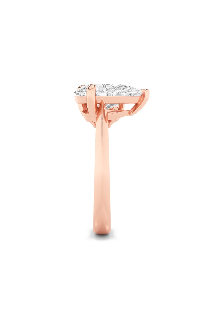 3CTW Pear Shaped Lab Grown Diamond (F/VS) Toi et Moi Engagement Ring in 14K Gold