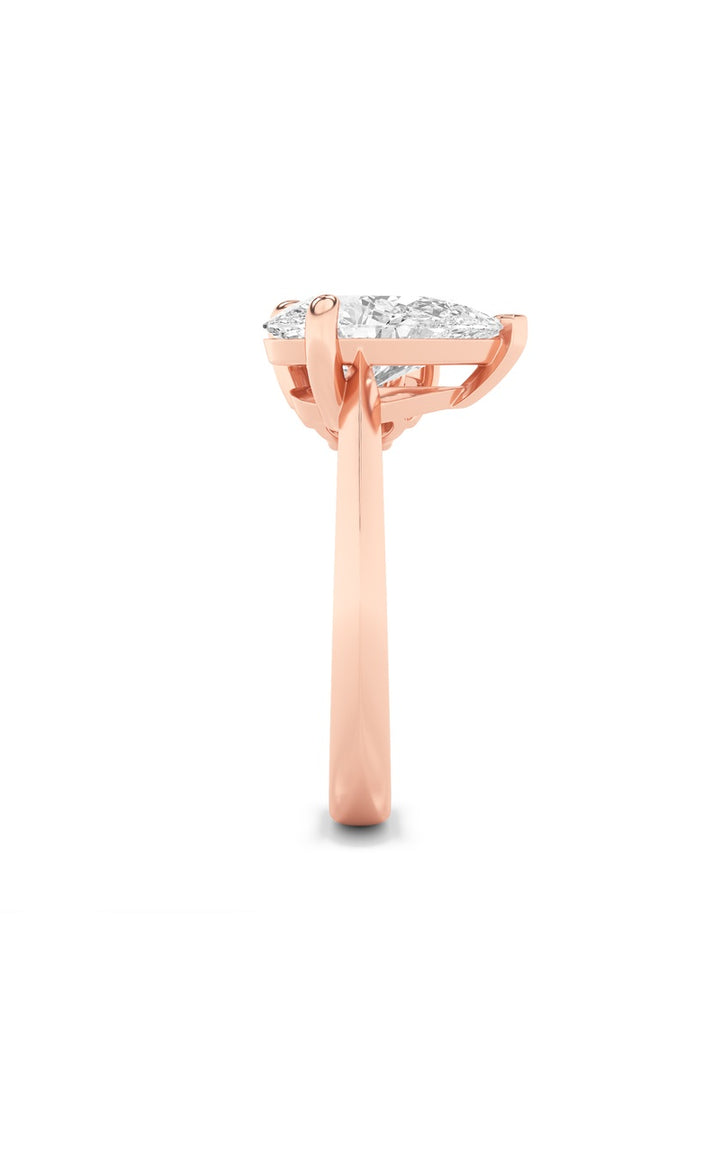 3CTW Pear Shaped Lab Grown Diamond (F/VS) Toi et Moi Engagement Ring in 14K Gold