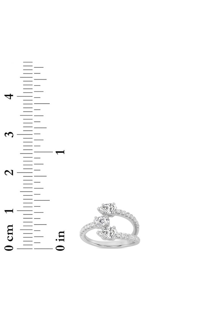 1Cttw Oval Shaped Lab Grown Diamond (F/VS) Three Stone Fashion Ring in 14K Gold
