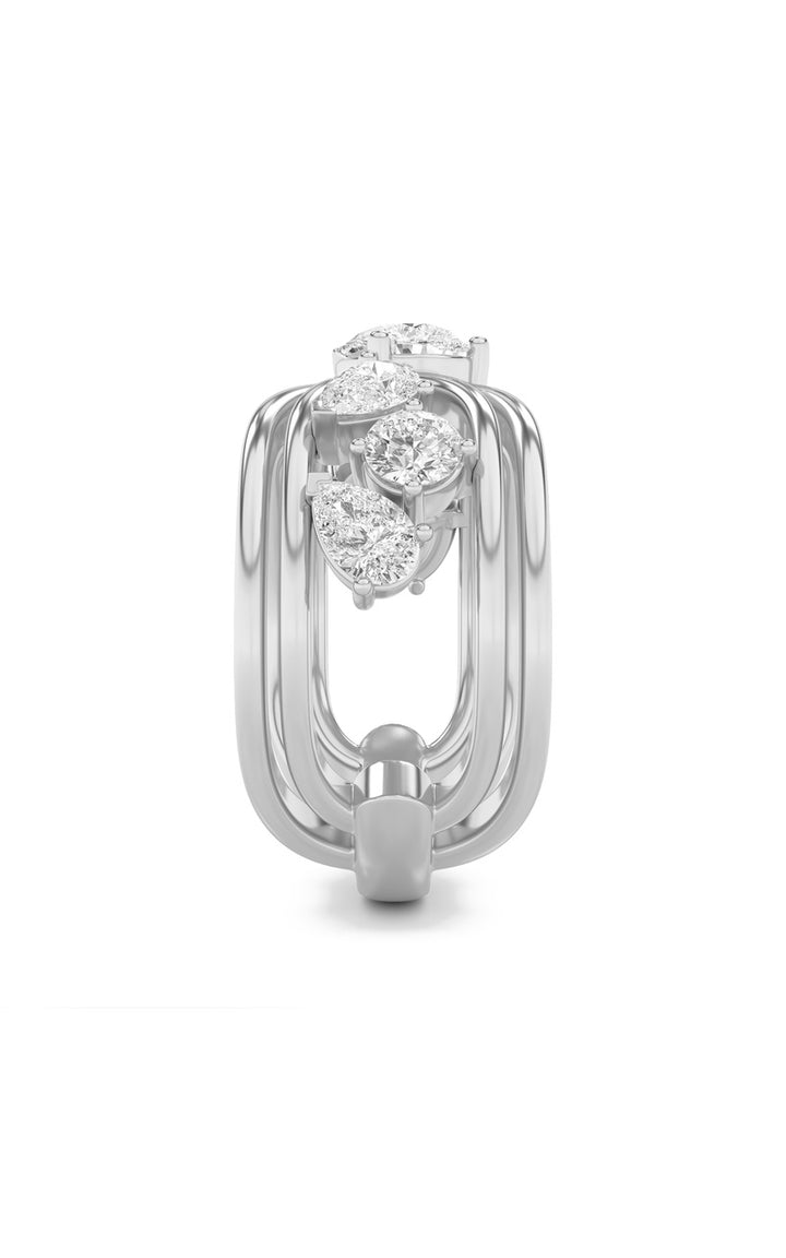 2Cttw Pear Shaped Lab Grown Diamond (F/VS) Seven Stone Fashion Ring in 14K Gold