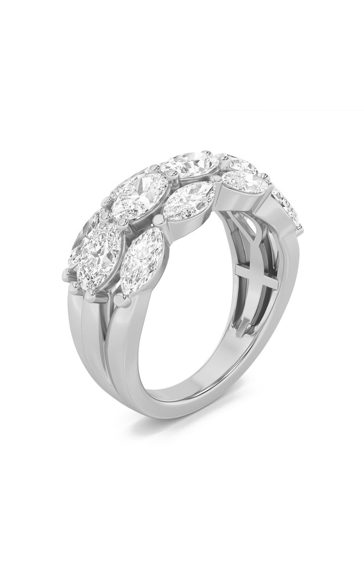 3Cttw Oval Shaped Lab Grown Diamond (F/VS) Multi Stone Band Ring in 14K Gold