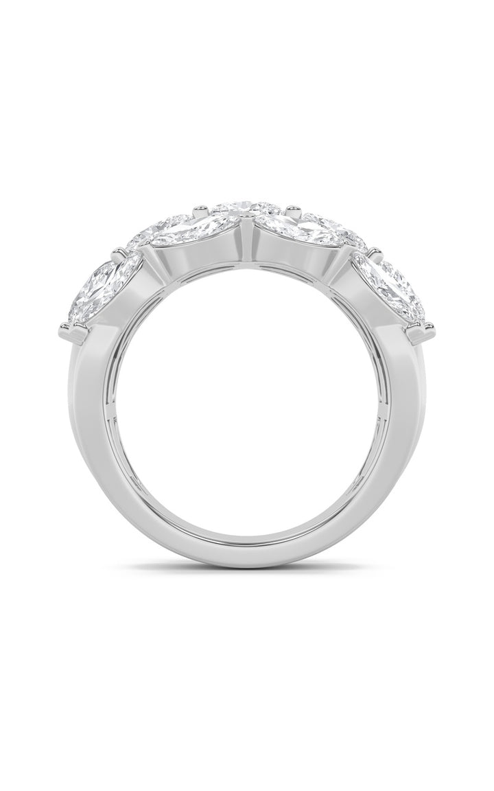 3Cttw Oval Shaped Lab Grown Diamond (F/VS) Multi Stone Band Ring in 14K Gold