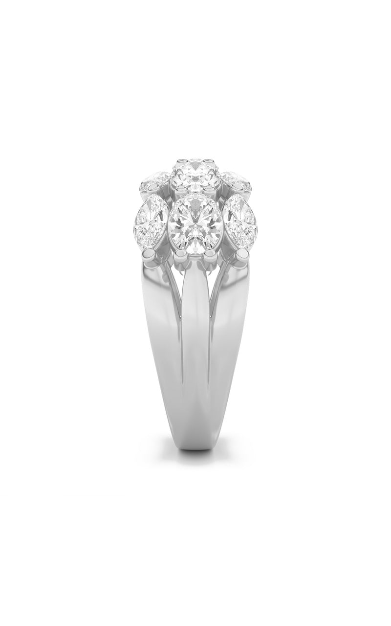 3Cttw Oval Shaped Lab Grown Diamond (F/VS) Multi Stone Band Ring in 14K Gold