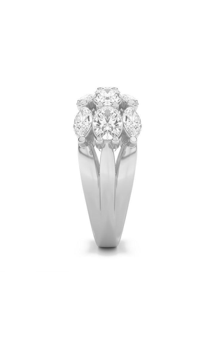 3Cttw Oval Shaped Lab Grown Diamond (F/VS) Multi Stone Band Ring in 14K Gold
