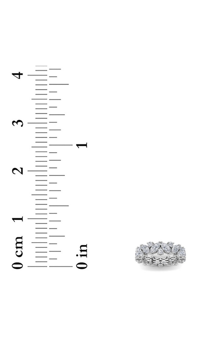 3Cttw Marquise Shaped Lab Grown Diamond (G/VS) Eternity Band Ring in 14K Gold