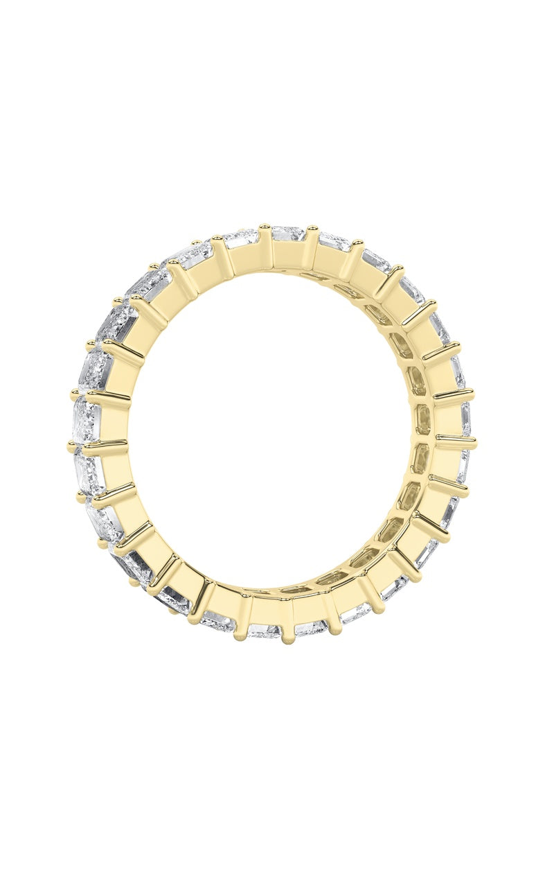 3.75CTW Emerald Shaped Lab Grown Diamond Split Prong Eternity Ring in 14K Gold (F/VS)