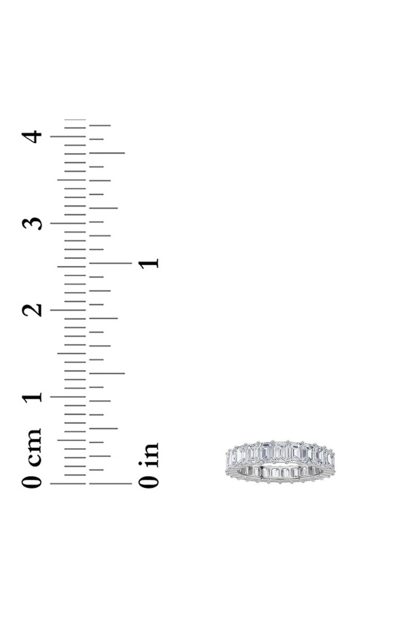 4.25Cttw Emerald Shaped Lab Grown Diamond Split Prong Eternity Ring in 14K Gold (F/VS)
