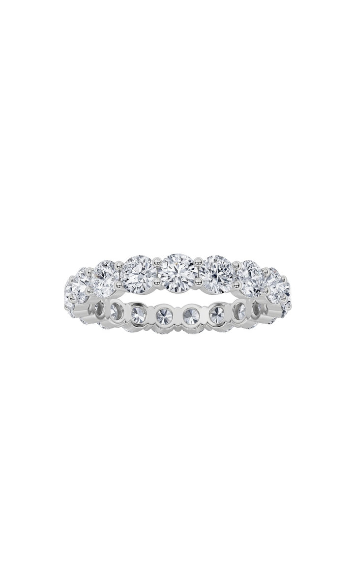 3Cttw Round Shaped Lab Grown Diamond (F/VS) Stud RING in 14K Gold