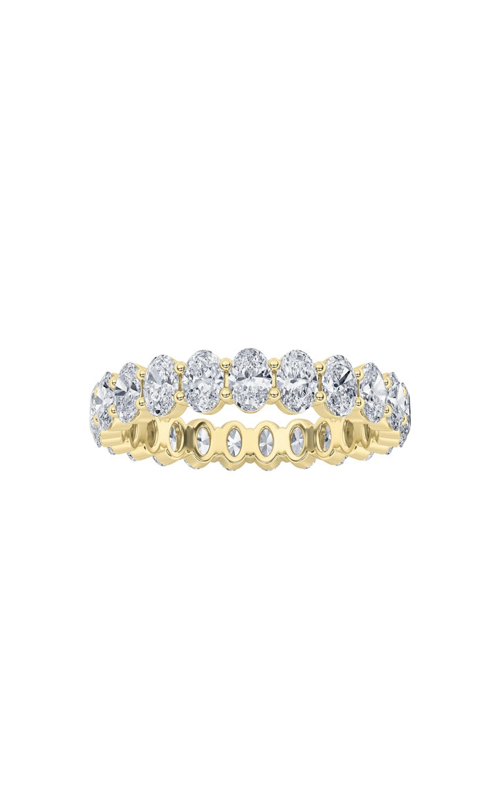4Cttw Oval Shaped Lab Grown Diamond Split Prong Eternity Ring in 14K Gold (F/VS)
