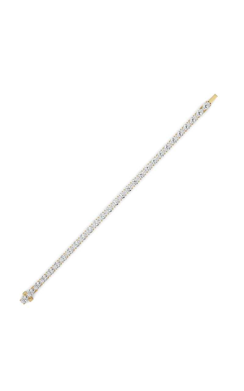 12Cttw Oval Shaped Lab Grown Diamond (F/VS) Tennis Bracelet in 14K Gold